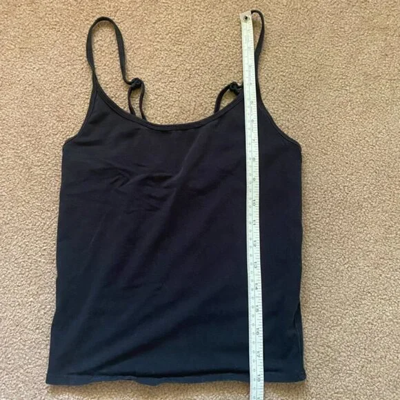 Organic Basics Core Singlet Women's S Black Sleeveless Tank Cropped Camisole - Picture 5 of 8
